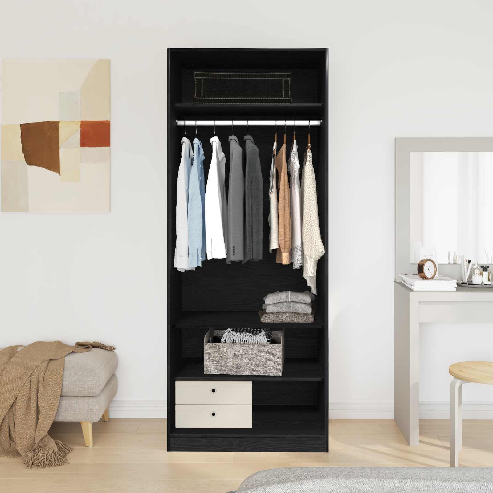 Šatní Skříň Artisanový Dub 80 X 50 X 200 Cm Kompozitní Dřevo
