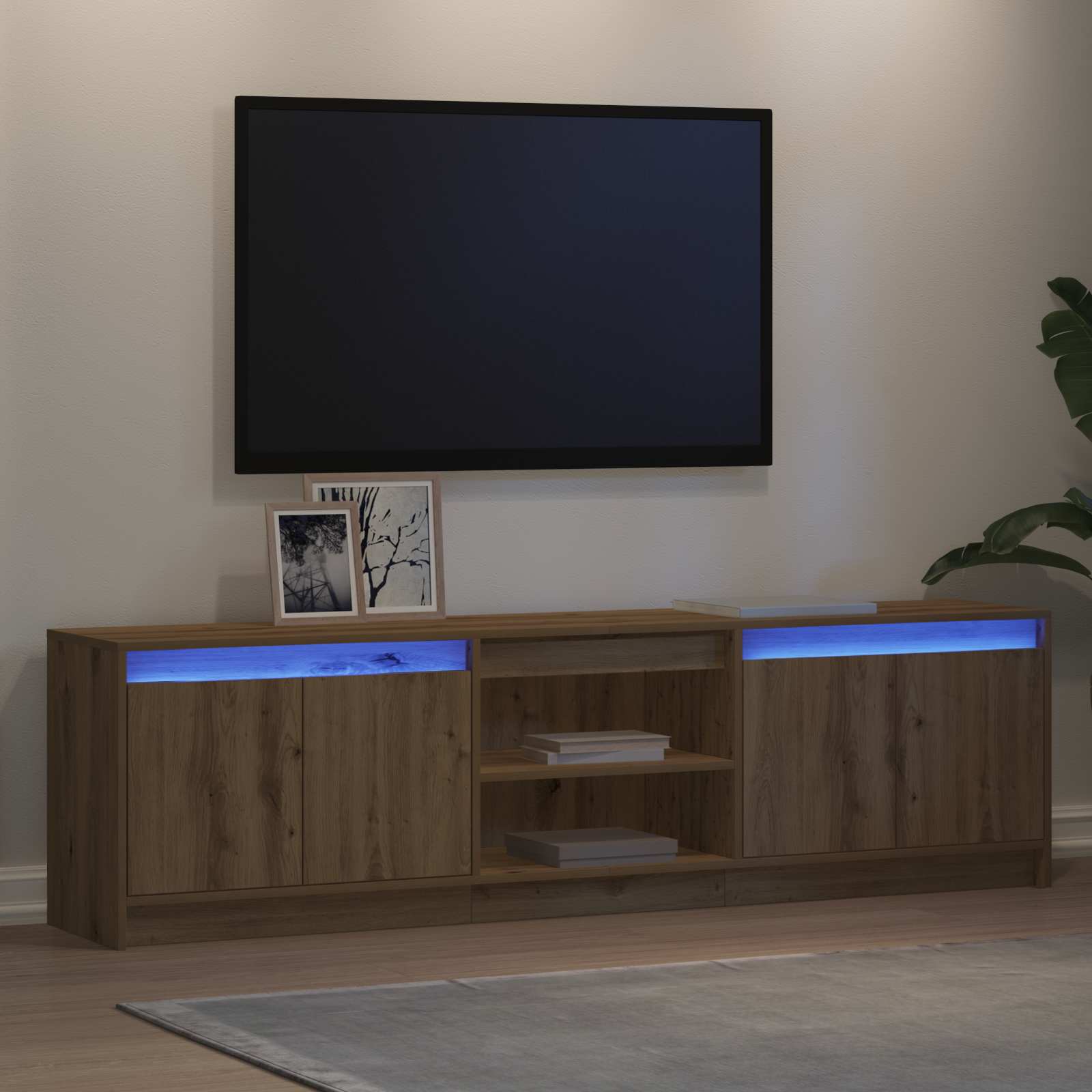 Tv Jednotky 180 X 34 X 50 Cm Hnědá Kompozitní Dřevo