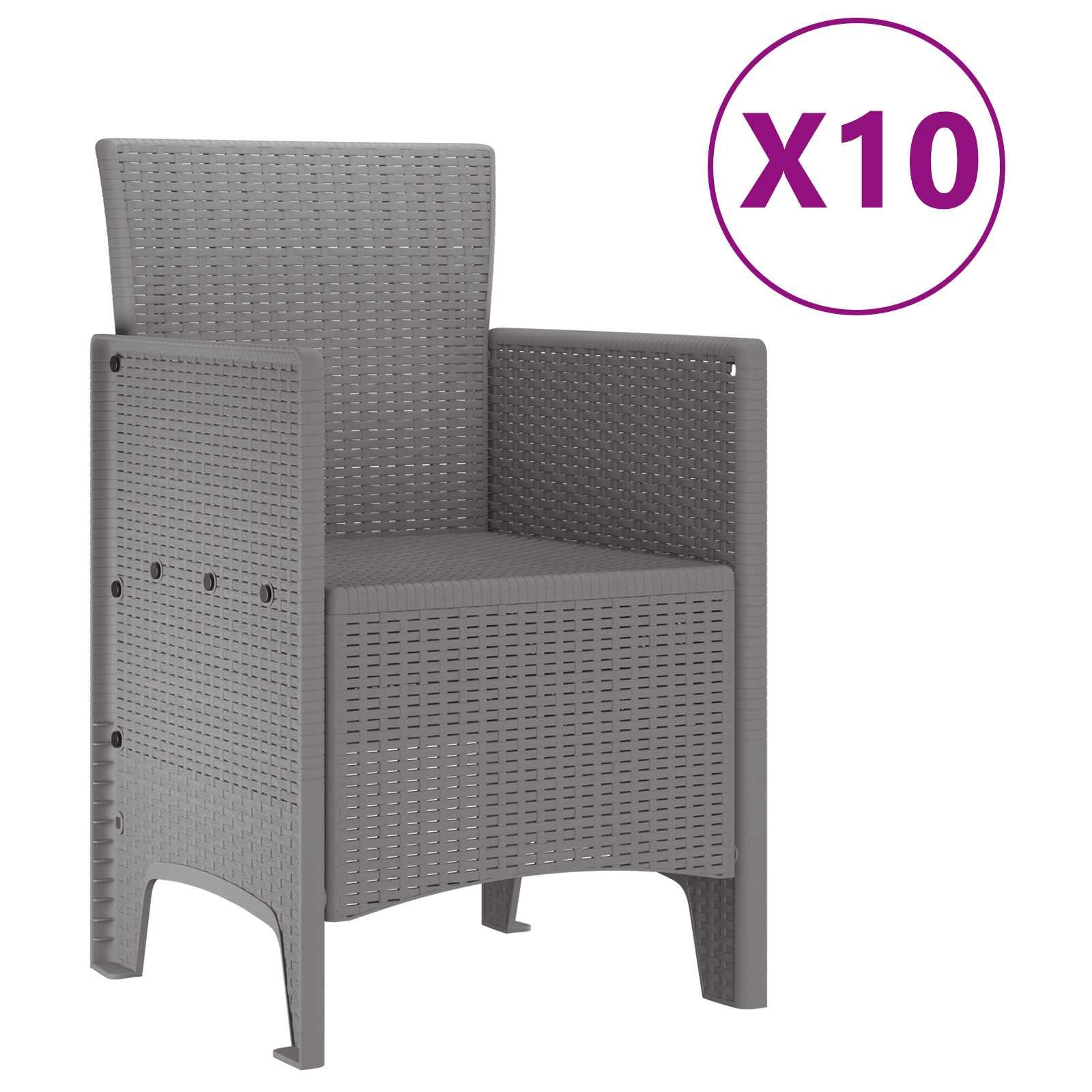 Zahradní Jídelní Souprava 11 Pcs Světle Šedá Polypropylen