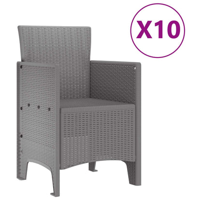 Zahradní Jídelní Souprava 11 Pcs Světle Šedá Polypropylen