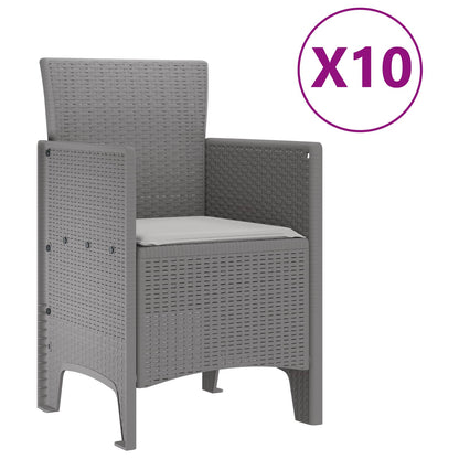 Zahradní Jídelní Souprava 11 Pcs Světle Šedá Polypropylen