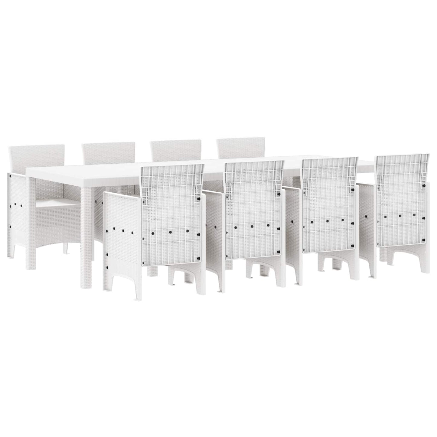 Zahradní Jídelní Souprava 9 Pcs Světle Šedá Polypropylen