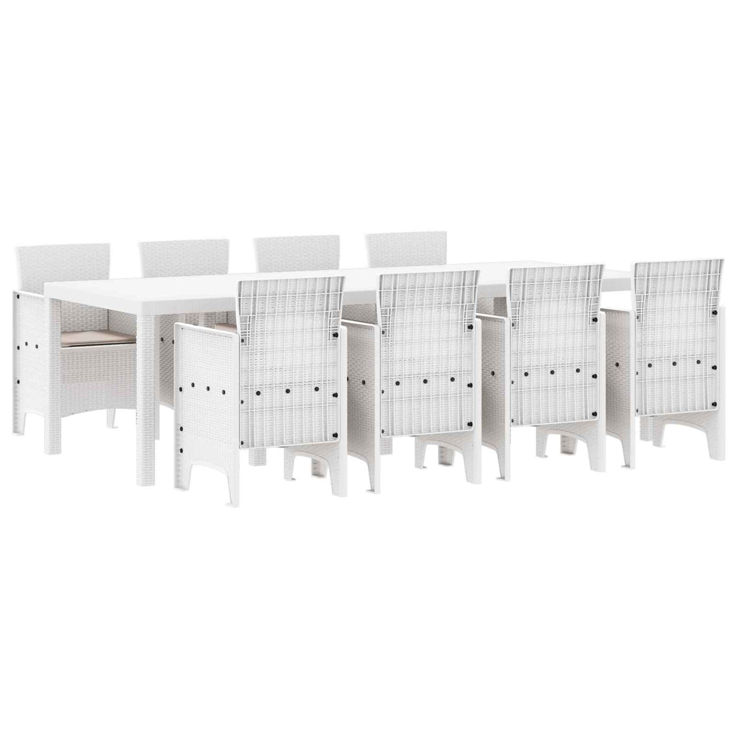 Zahradní Jídelní Souprava 9 Pcs Světle Šedá Polypropylen