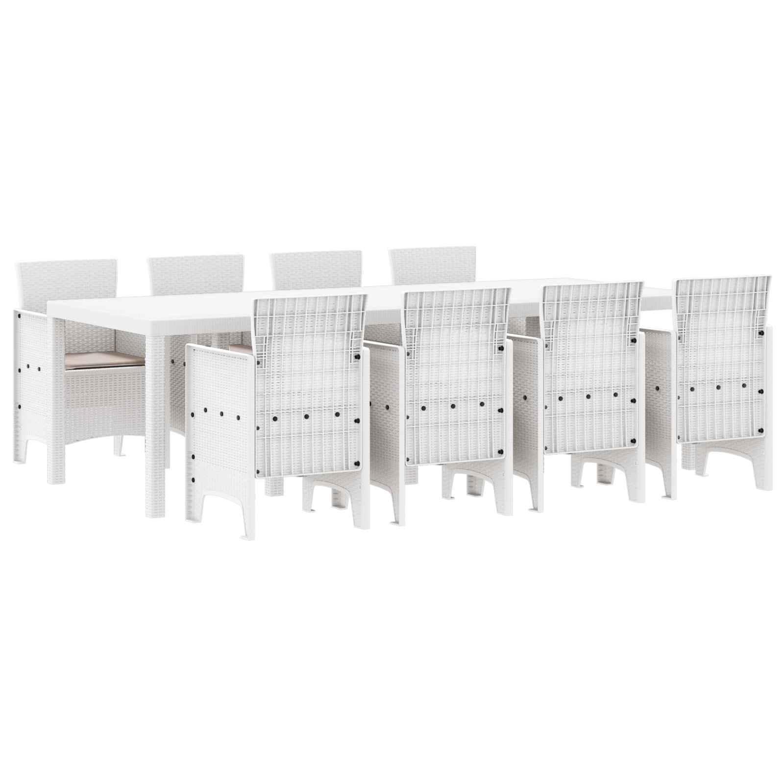 Zahradní Jídelní Souprava 9 Pcs Světle Šedá Polypropylen