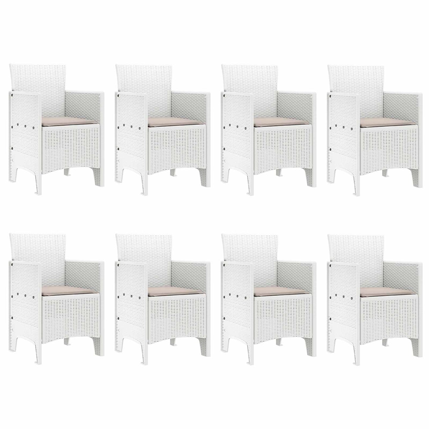 Zahradní Jídelní Souprava 9 Pcs Světle Šedá Polypropylen
