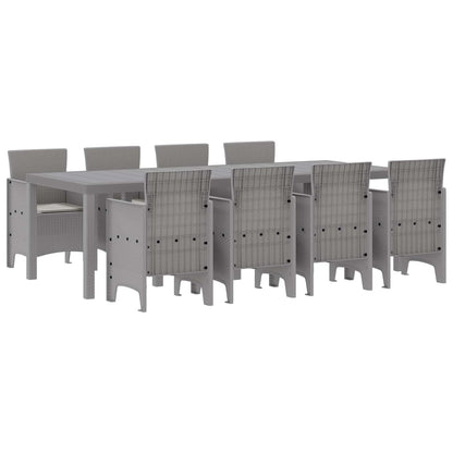 Zahradní Jídelní Souprava 9 Pcs Světle Šedá Polypropylen