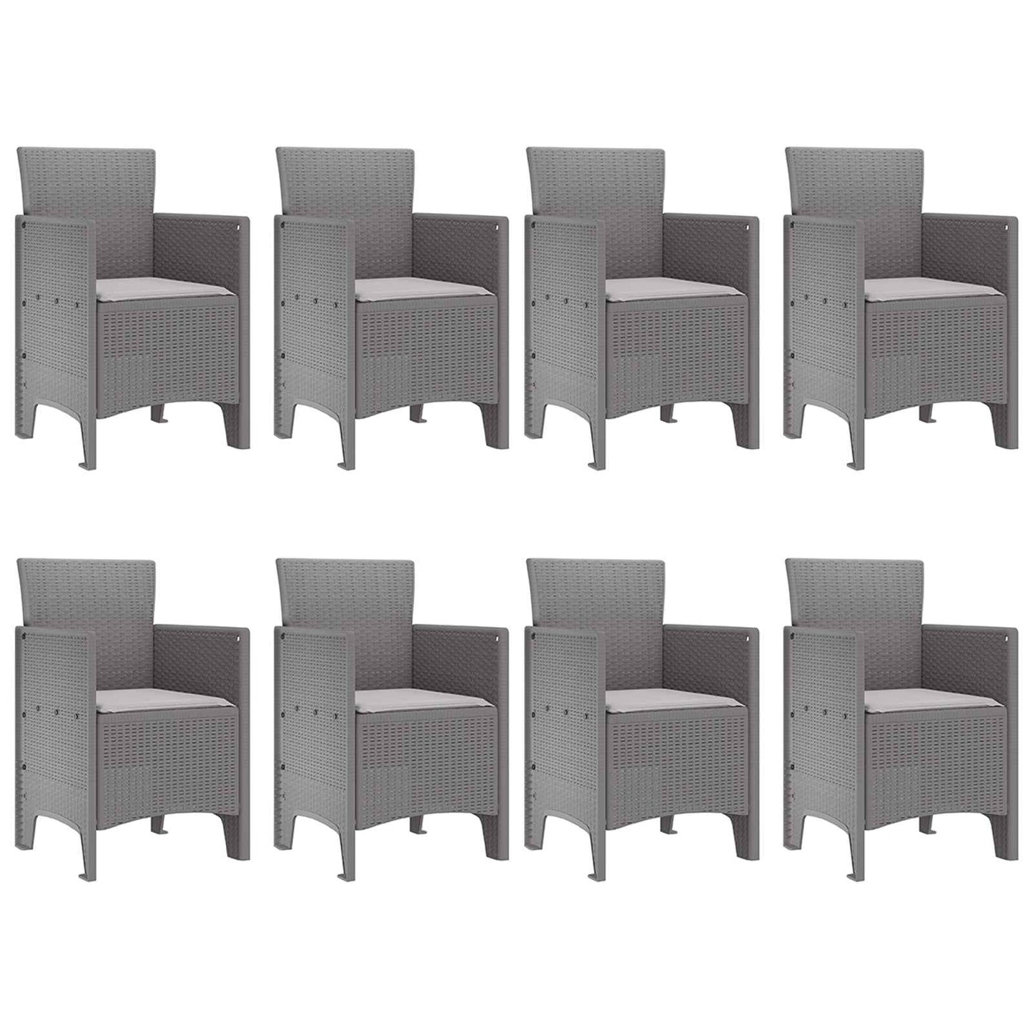 Zahradní Jídelní Souprava 9 Pcs Světle Šedá Polypropylen