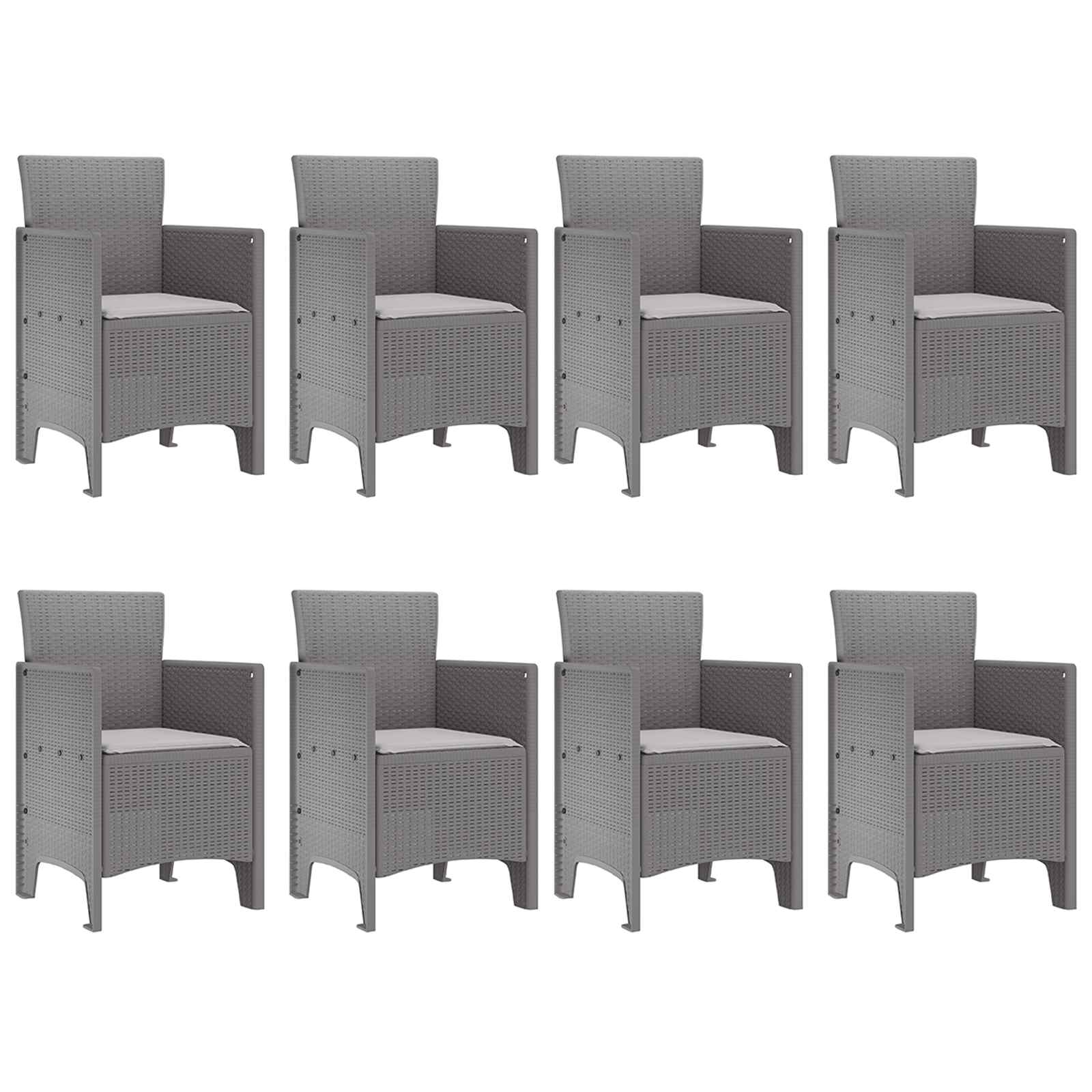 Zahradní Jídelní Souprava 9 Pcs Světle Šedá Polypropylen