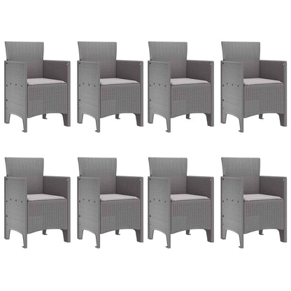 Zahradní Jídelní Souprava 9 Pcs Světle Šedá Polypropylen