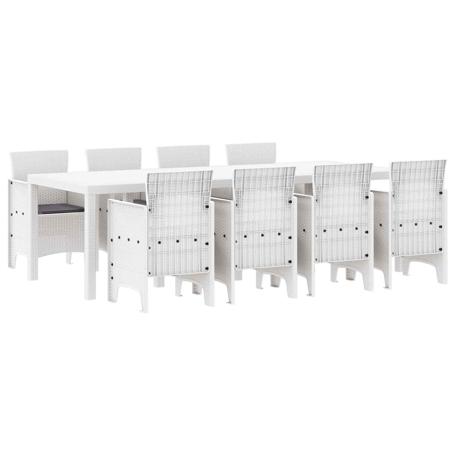 Zahradní Jídelní Souprava 9 Pcs Světle Šedá Polypropylen