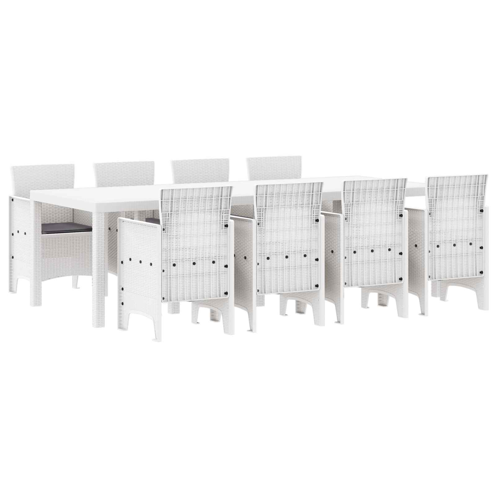 Zahradní Jídelní Souprava 9 Pcs Světle Šedá Polypropylen
