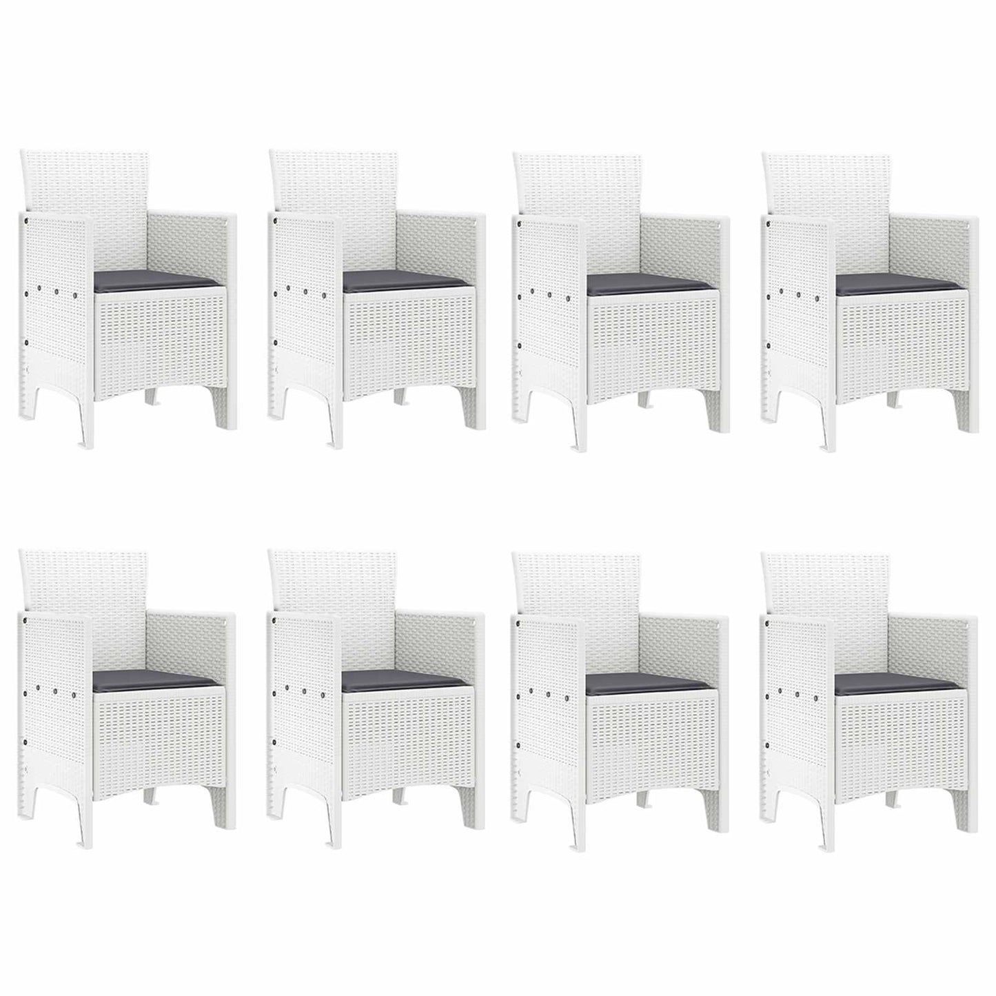 Zahradní Jídelní Souprava 9 Pcs Světle Šedá Polypropylen