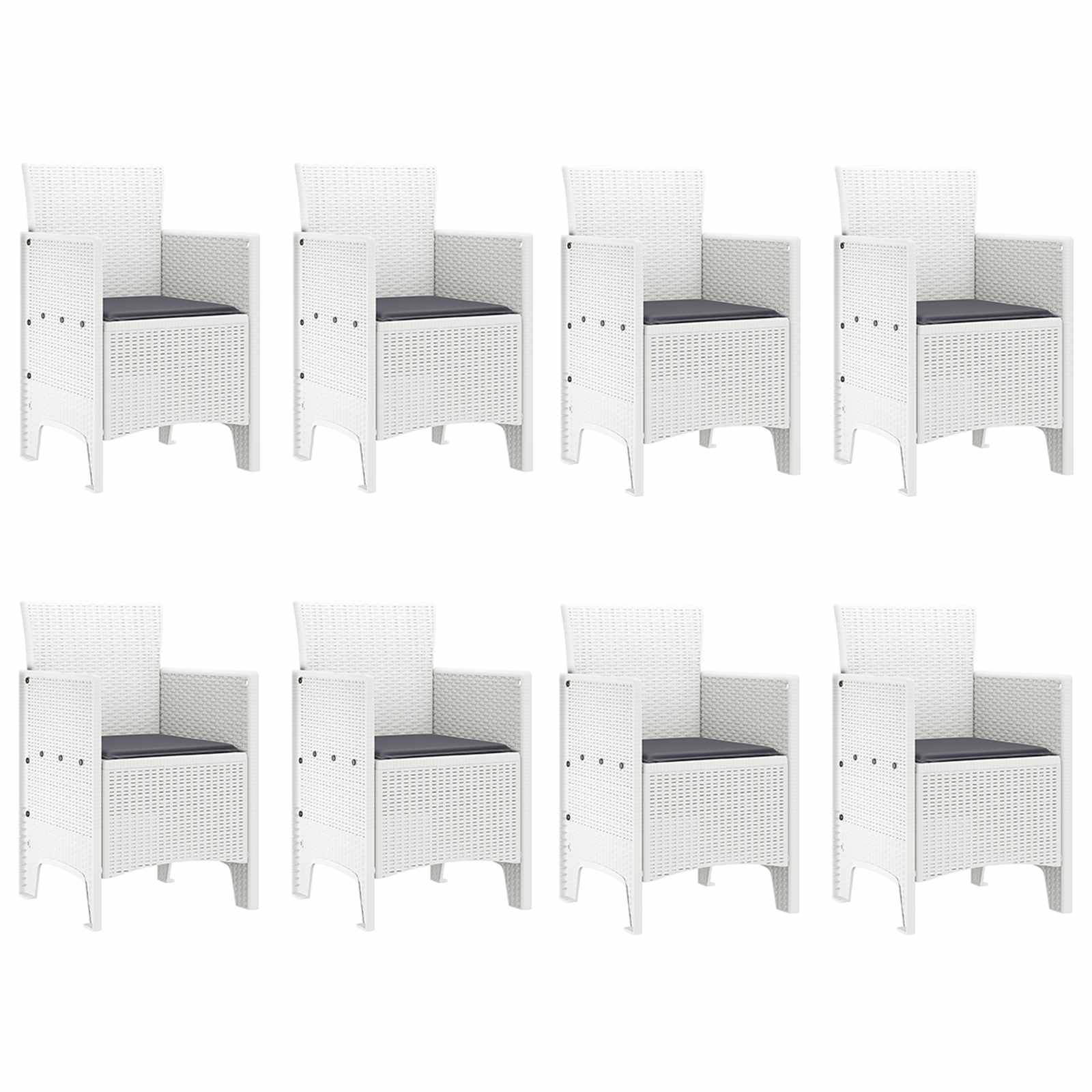 Zahradní Jídelní Souprava 9 Pcs Světle Šedá Polypropylen