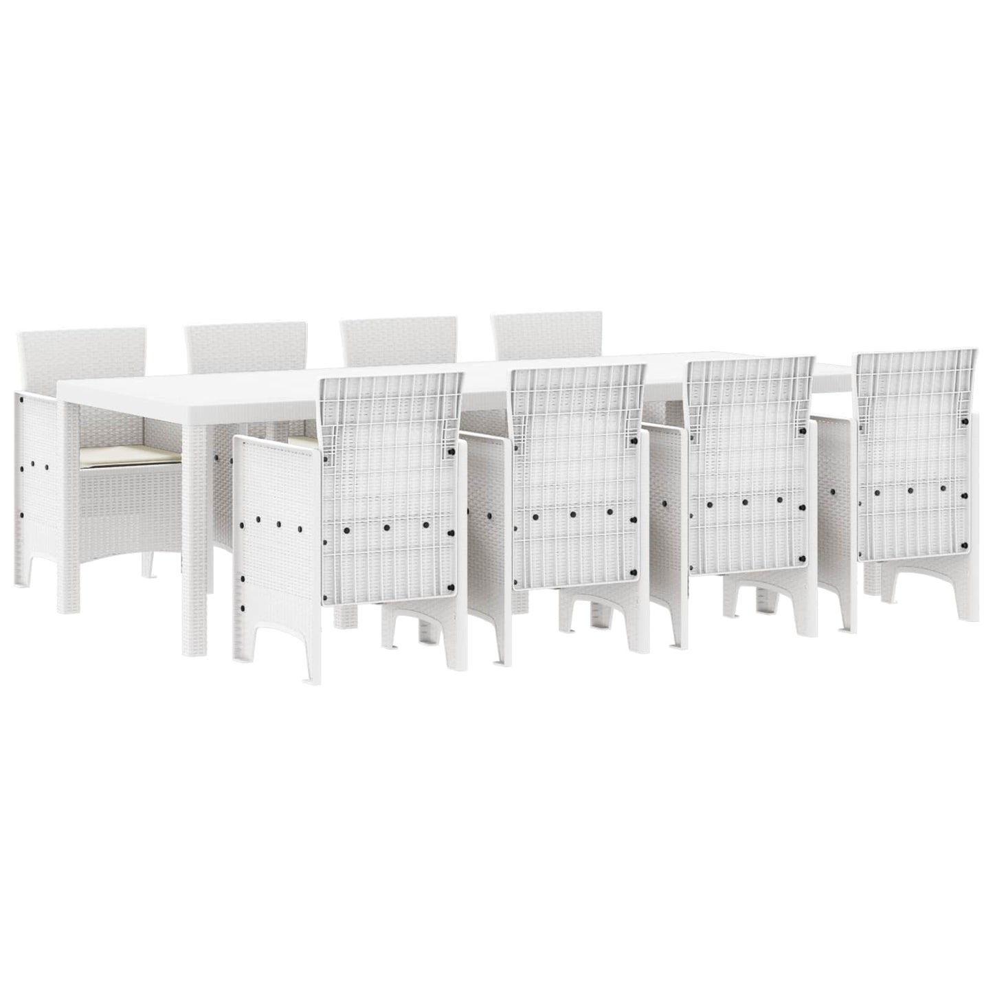 Zahradní Jídelní Souprava 9 Pcs Světle Šedá Polypropylen