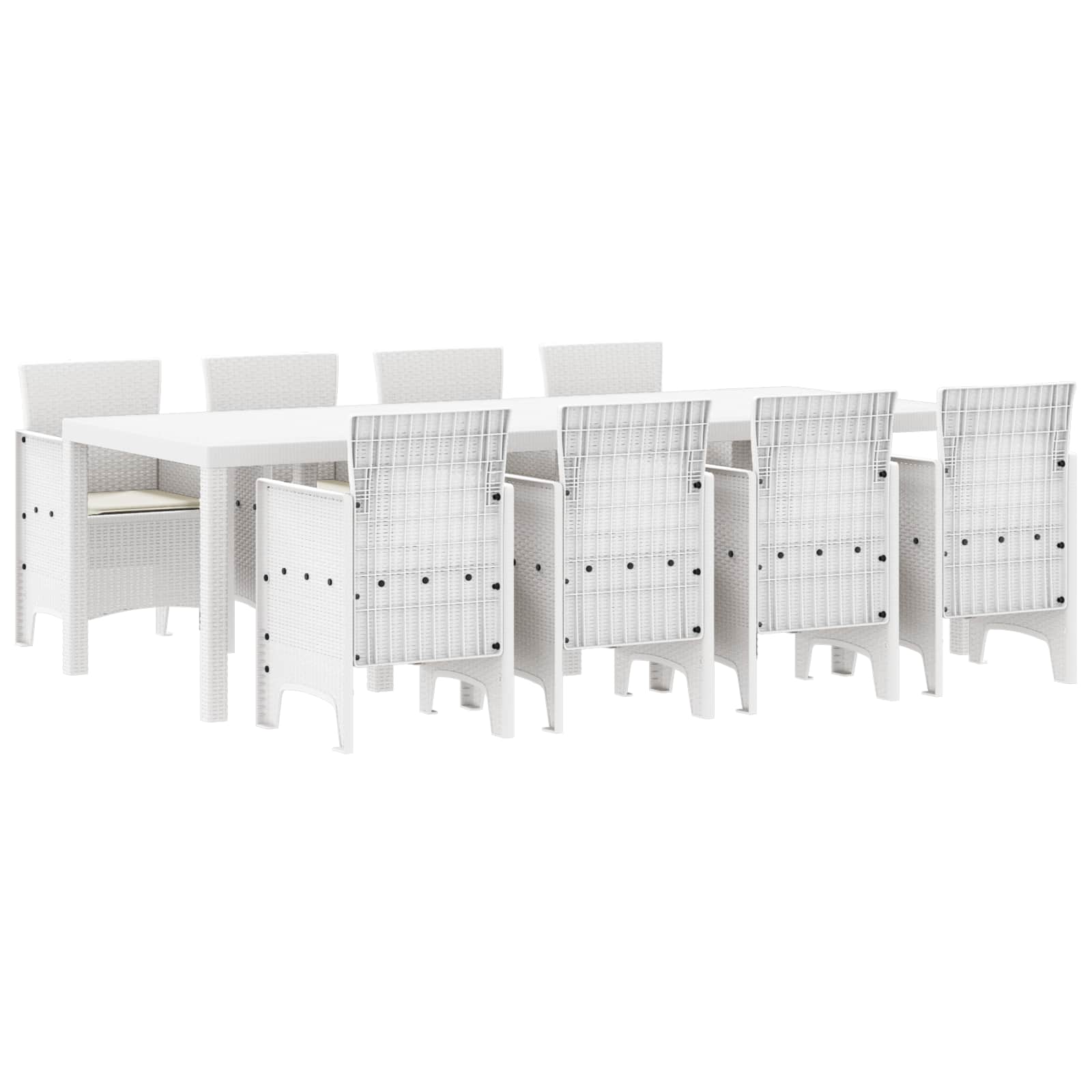 Zahradní Jídelní Souprava 9 Pcs Světle Šedá Polypropylen