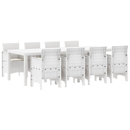 Zahradní Jídelní Souprava 9 Pcs Světle Šedá Polypropylen