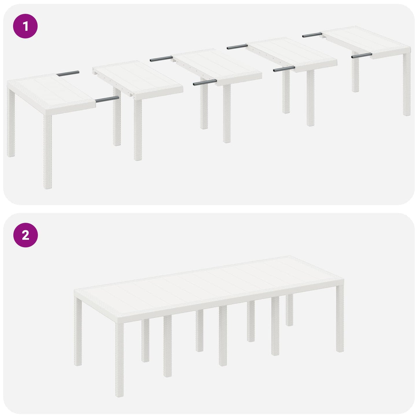 Zahradní Jídelní Souprava 9 Pcs Světle Šedá Polypropylen