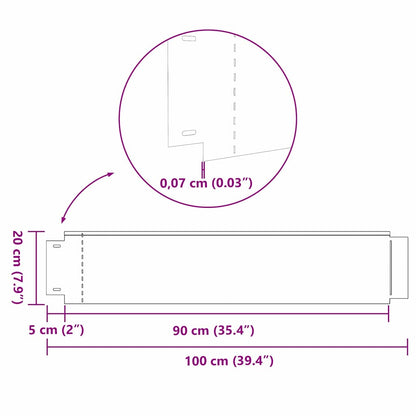 Plot Na Trávník 100 X 20 X 0,07 Cm Pozinkovaná Ocel