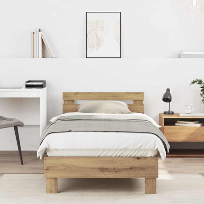 Rám Postele Artisanový Dub 203 X 95 X 70 Cm Kompozitní Dřevo