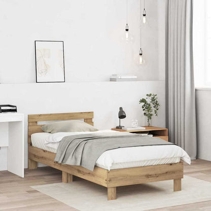 Rám Postele Artisanový Dub 203 X 95 X 70 Cm Kompozitní Dřevo