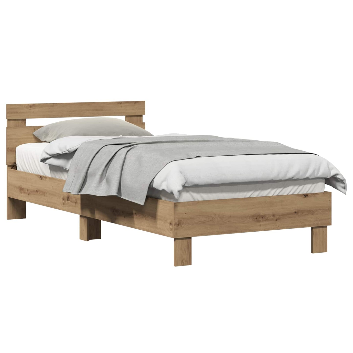 Rám Postele Artisanový Dub 203 X 95 X 70 Cm Kompozitní Dřevo