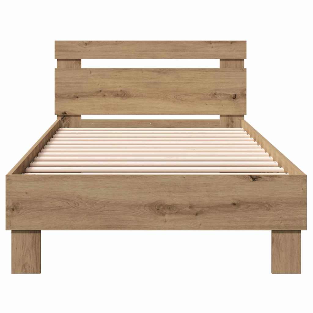 Rám Postele Artisanový Dub 203 X 95 X 70 Cm Kompozitní Dřevo