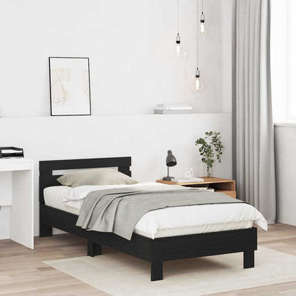 Rám Postele Černý Dub 203 X 95 X 70 Cm Kompozitní Dřevo