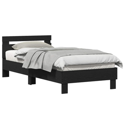 Rám Postele Černý Dub 203 X 95 X 70 Cm Kompozitní Dřevo