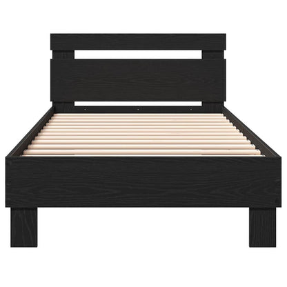Rám Postele Černý Dub 203 X 95 X 70 Cm Kompozitní Dřevo