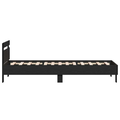 Rám Postele Černý Dub 203 X 95 X 70 Cm Kompozitní Dřevo