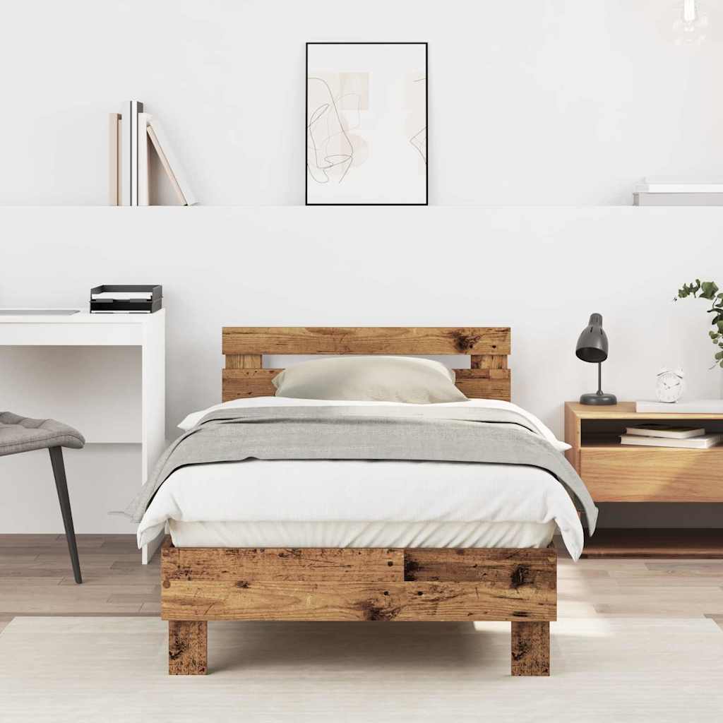 Rám Postele Staré Dřevo 193 X 95 X 88 Cm Kompozitní Dřevo