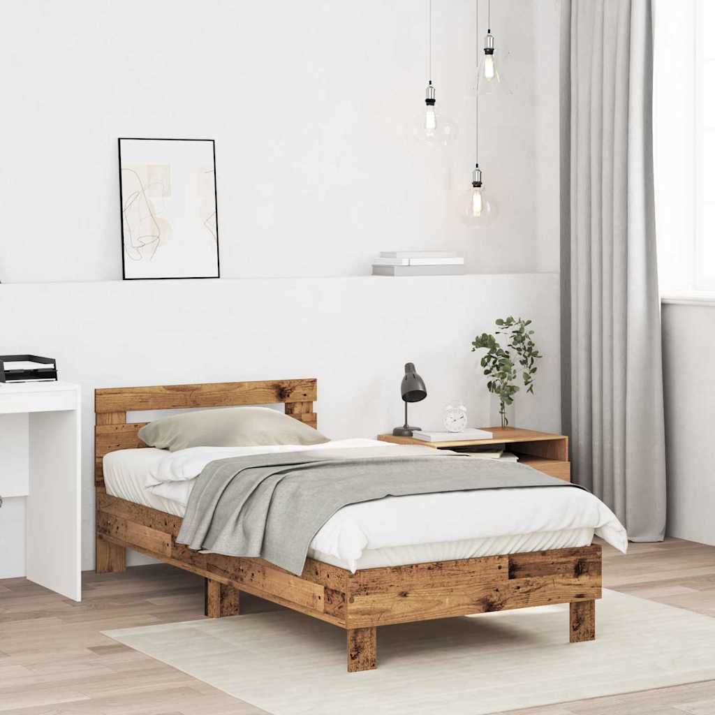 Rám Postele Staré Dřevo 193 X 95 X 88 Cm Kompozitní Dřevo