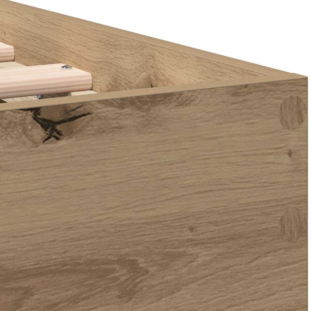 Rám Postele Artisanový Dub 193 X 95 X 88 Cm Kompozitní Dřevo