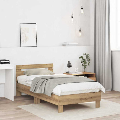 Rám Postele Artisanový Dub 193 X 95 X 88 Cm Kompozitní Dřevo