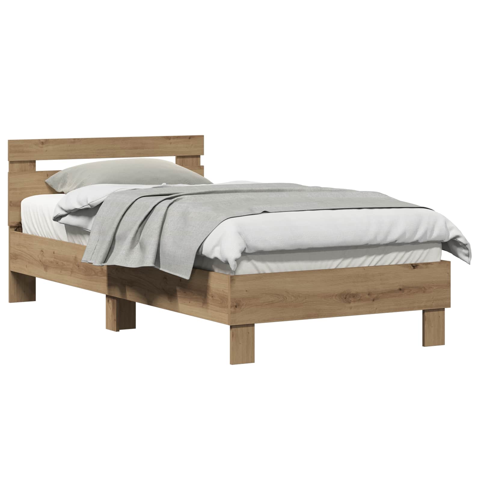 Rám Postele Artisanový Dub 193 X 95 X 88 Cm Kompozitní Dřevo