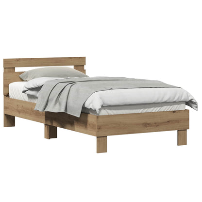 Rám Postele Artisanový Dub 193 X 95 X 88 Cm Kompozitní Dřevo