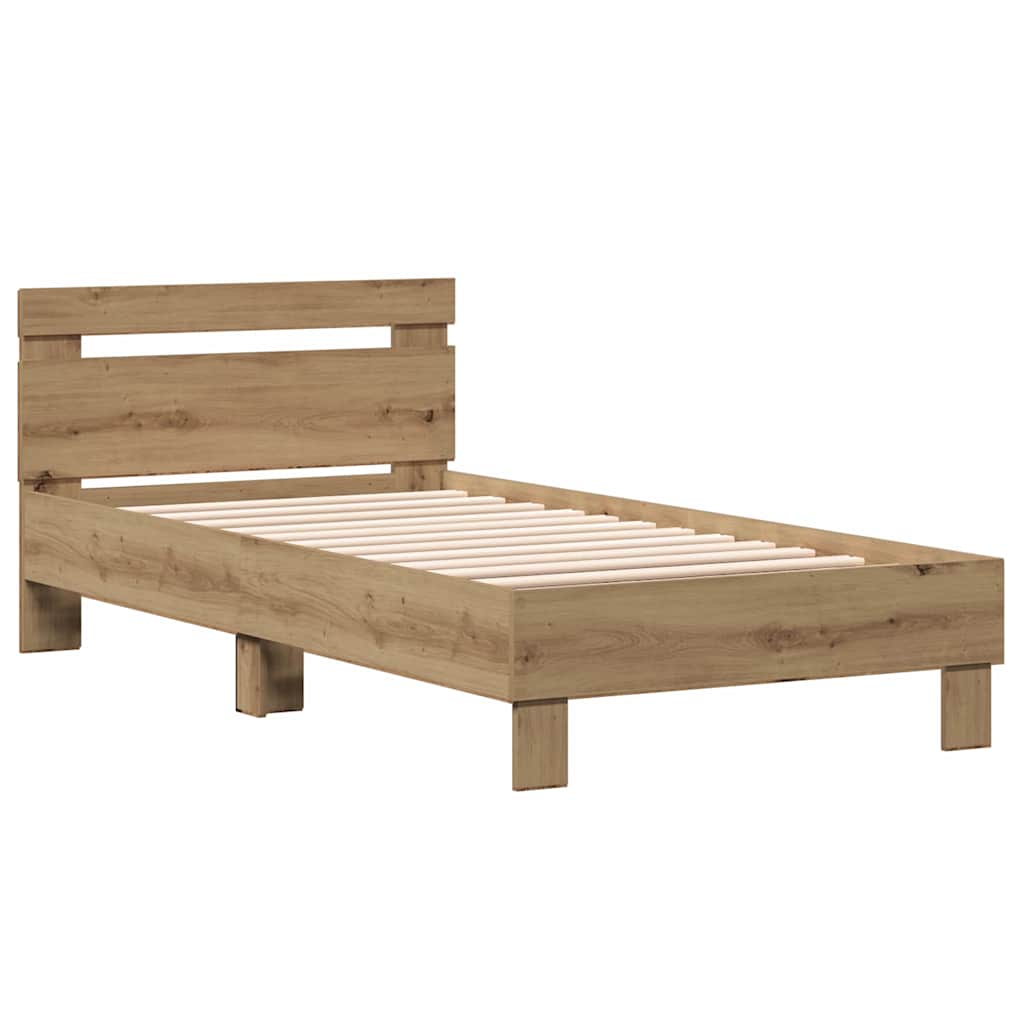 Rám Postele Artisanový Dub 193 X 95 X 88 Cm Kompozitní Dřevo