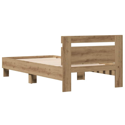 Rám Postele Artisanový Dub 193 X 95 X 88 Cm Kompozitní Dřevo