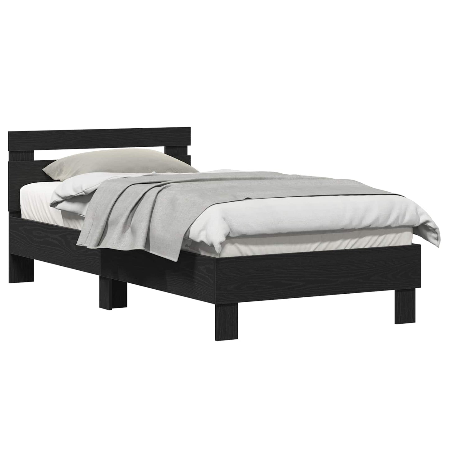 Rám Postele Černý Dub 193 X 95 X 88 Cm Kompozitní Dřevo