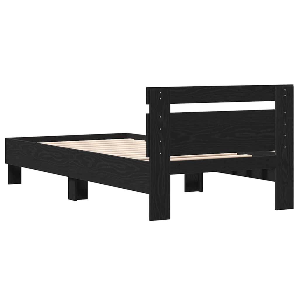 Rám Postele Černý Dub 193 X 95 X 88 Cm Kompozitní Dřevo