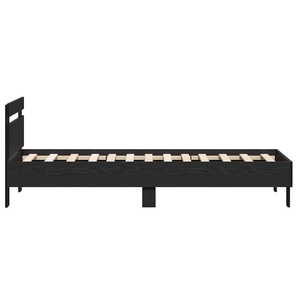 Rám Postele Černý Dub 193 X 95 X 88 Cm Kompozitní Dřevo