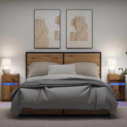 Led Noční Skříňka 2 Ks Staré Dřevo 38 X 34 X 61 Cm