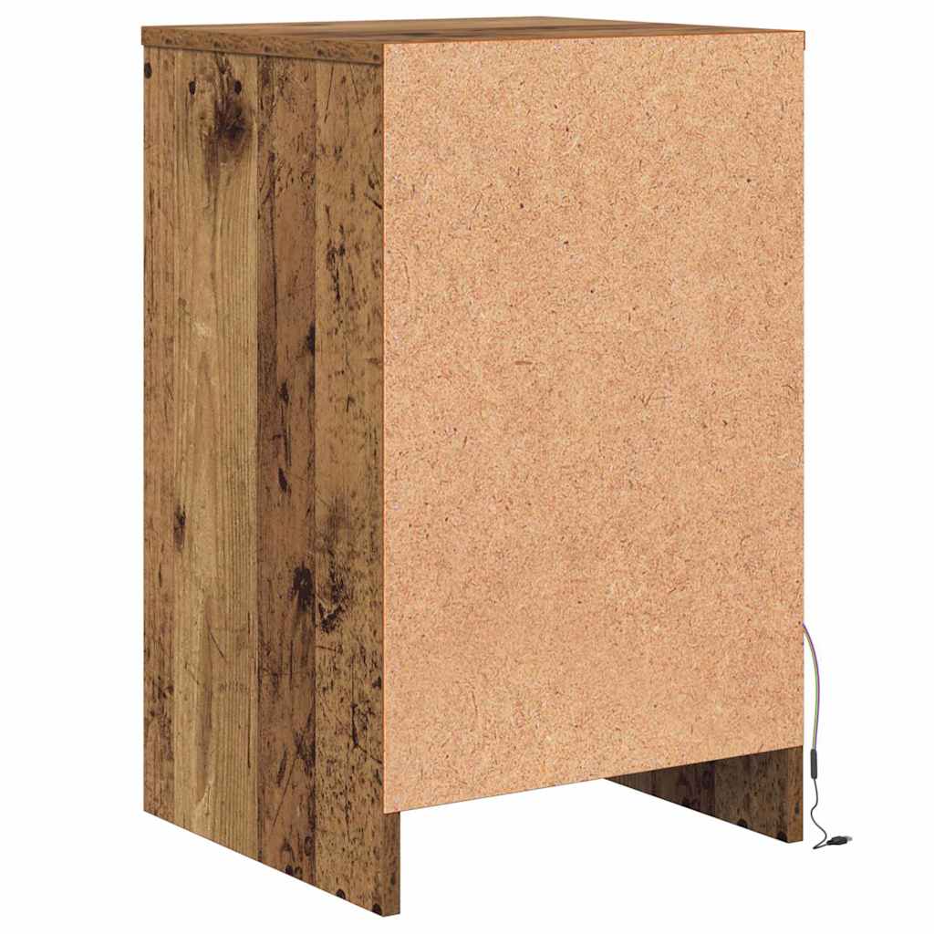 Led Noční Skříňka 2 Ks Staré Dřevo 38 X 34 X 61 Cm