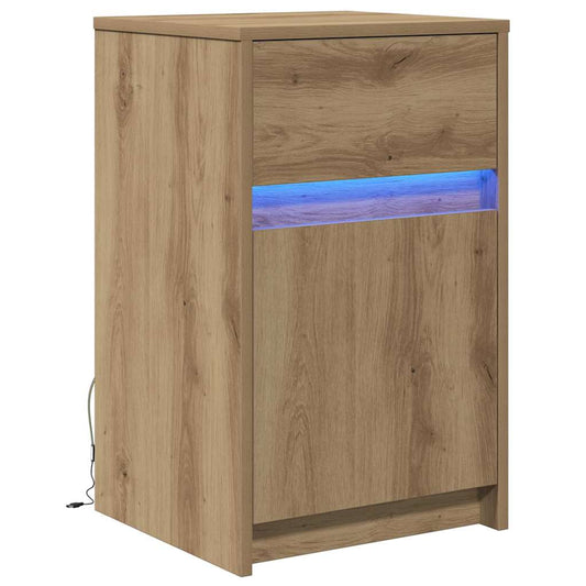 Led Noční Skříňka Dub Artisan 38 X 34 X 61 Cm Kompozitní Dřevo