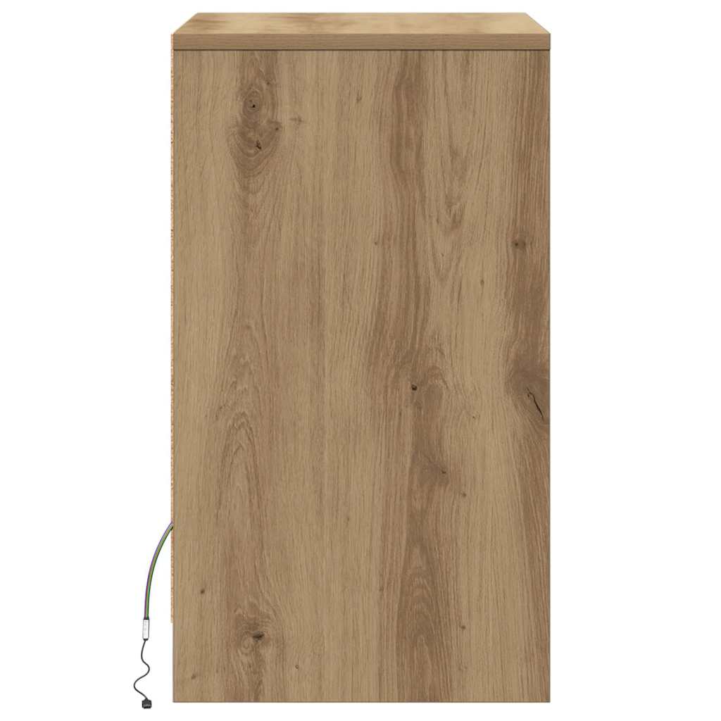 Led Noční Skříňka Dub Artisan 38 X 34 X 61 Cm Kompozitní Dřevo