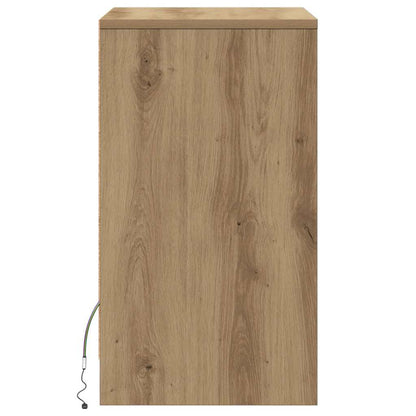 Led Noční Skříňka Dub Artisan 38 X 34 X 61 Cm Kompozitní Dřevo