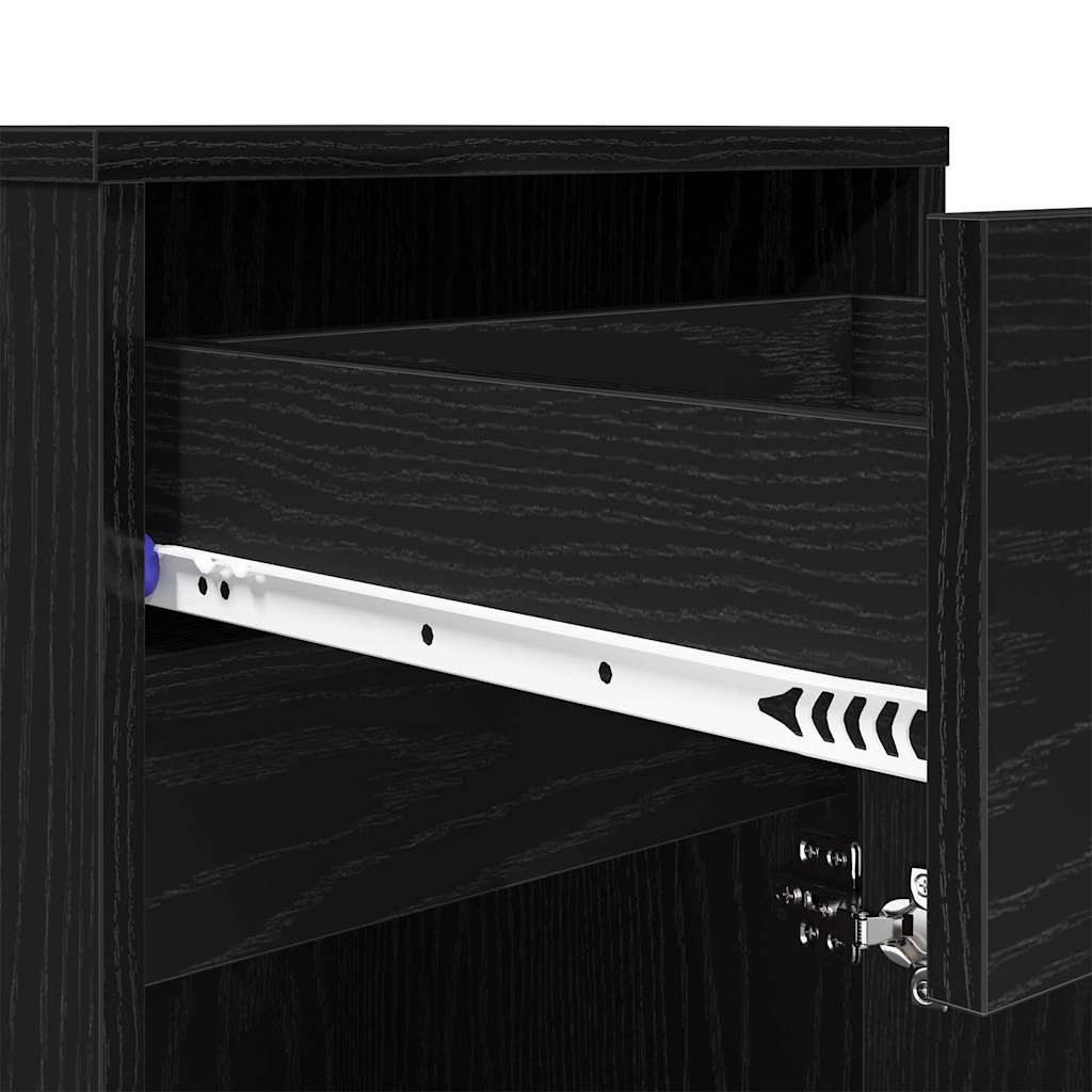 Led Noční Skříňka Černý Dub 38 X 34 X 61 Cm Kompozitní Dřevo
