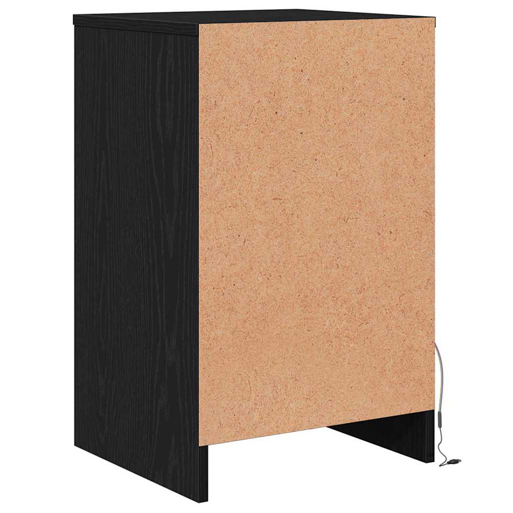Led Noční Skříňka 2 Ks Černý Dub 38 X 34 X 61 Cm