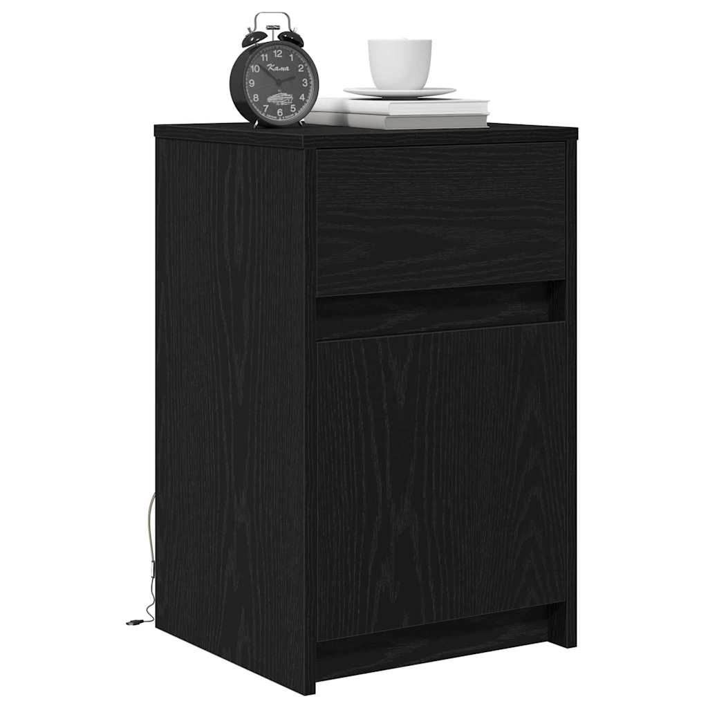 Led Noční Skříňka 2 Ks Černý Dub 38 X 34 X 61 Cm