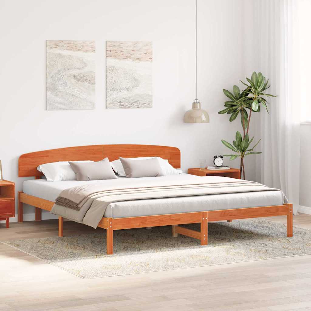 Rám Postele Voskově Hnědá 200 X 200 Cm Masivní Borové Dřevo